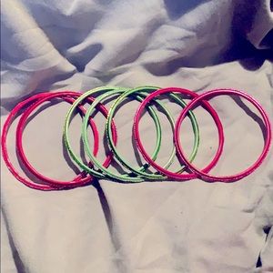 ✌🏻-donated to charity - PINK & GREEN DISTRESSED BANGLES